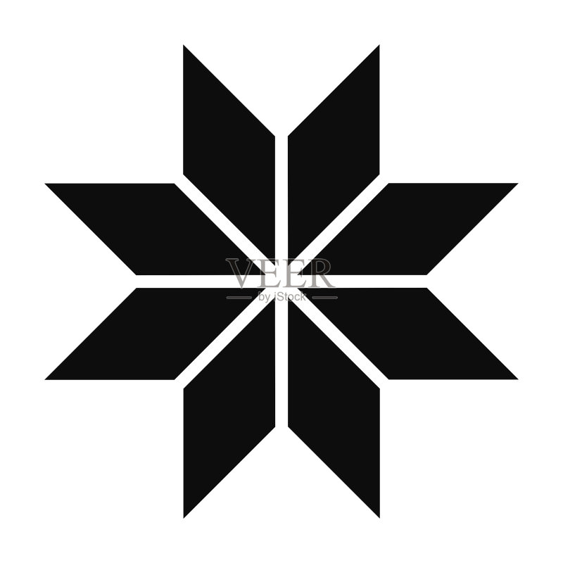 黑色矢量八角星图标图标素材