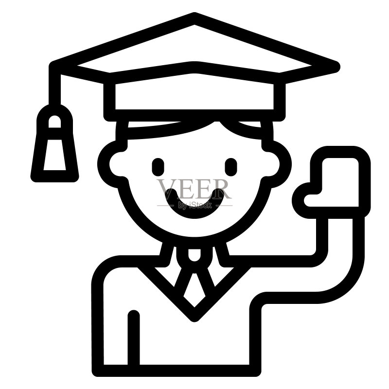 学生图标线性矢量图图标素材