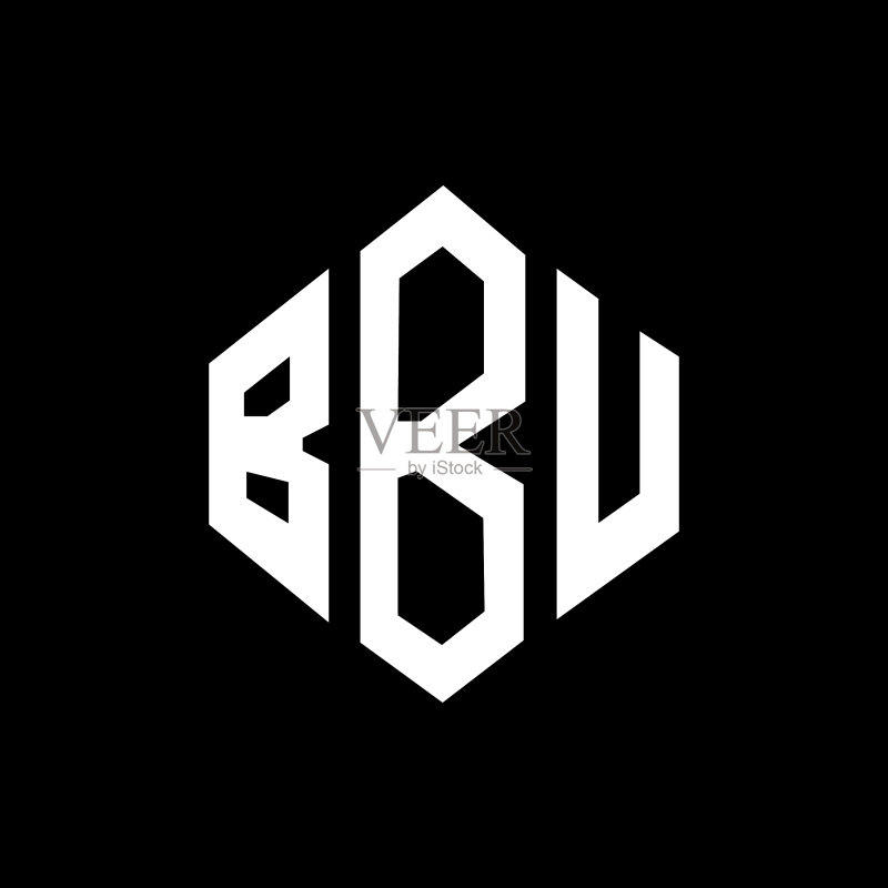 多边形字母BBU Logo设计图标素材