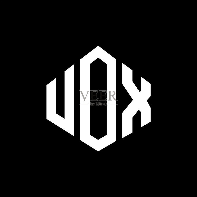 UOX字母logo设计,多边形图标素材