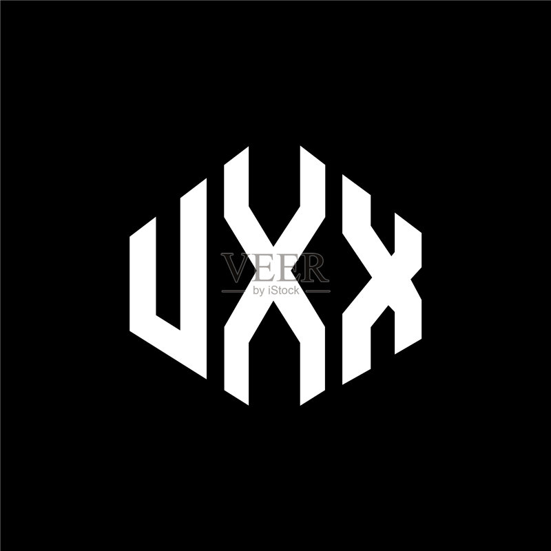 多边形UXX字母Logo设计图标素材