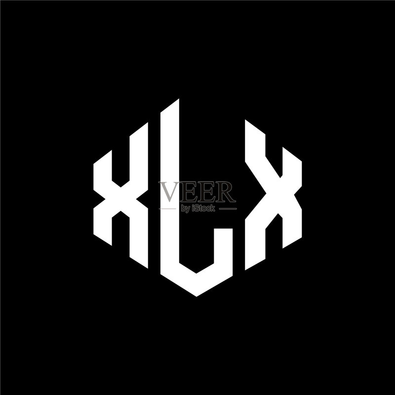 带多边形XLX字母标志设计图标素材