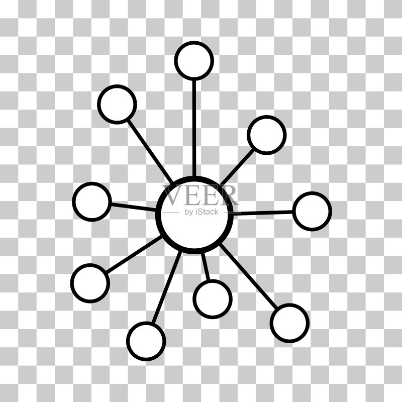扁平网络中心连接结构图标符号图标素材