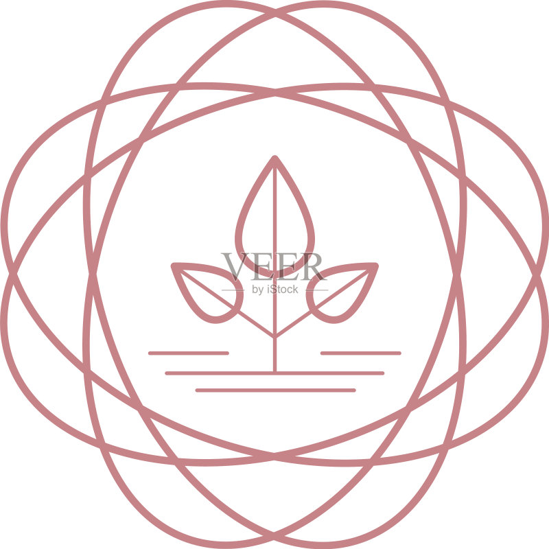 树叶自然标签图标素材