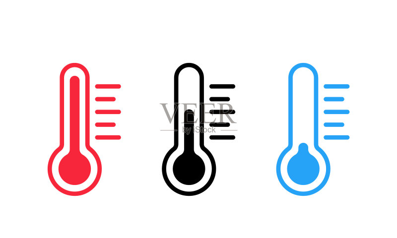 简单的独立温度计图标:天气图标素材