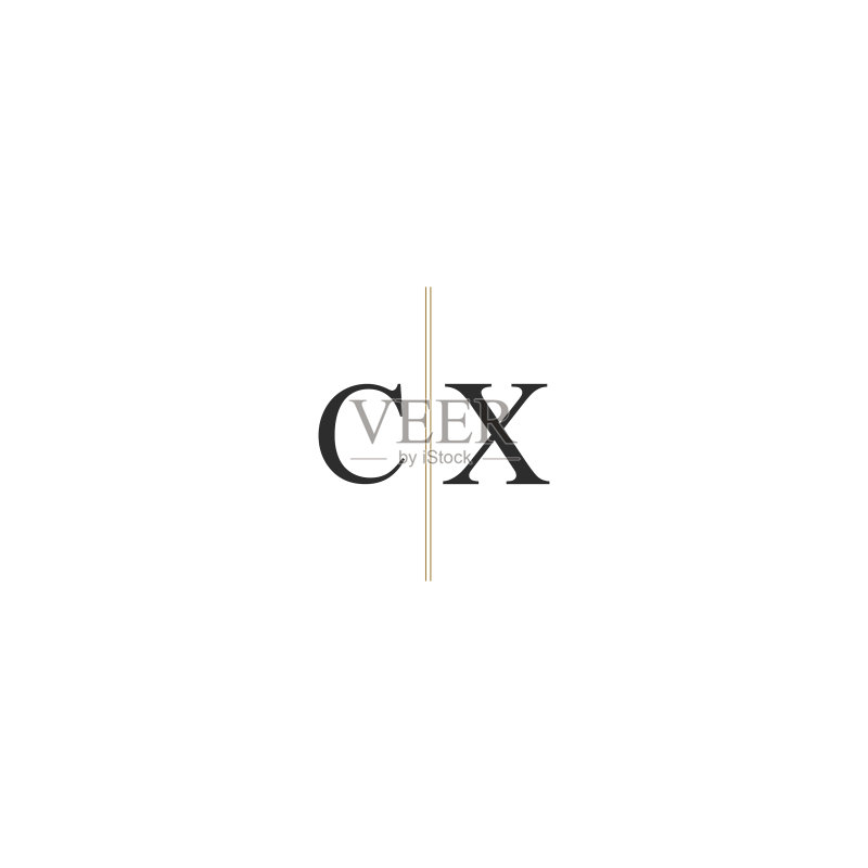 字母CX组合标志设计图标素材