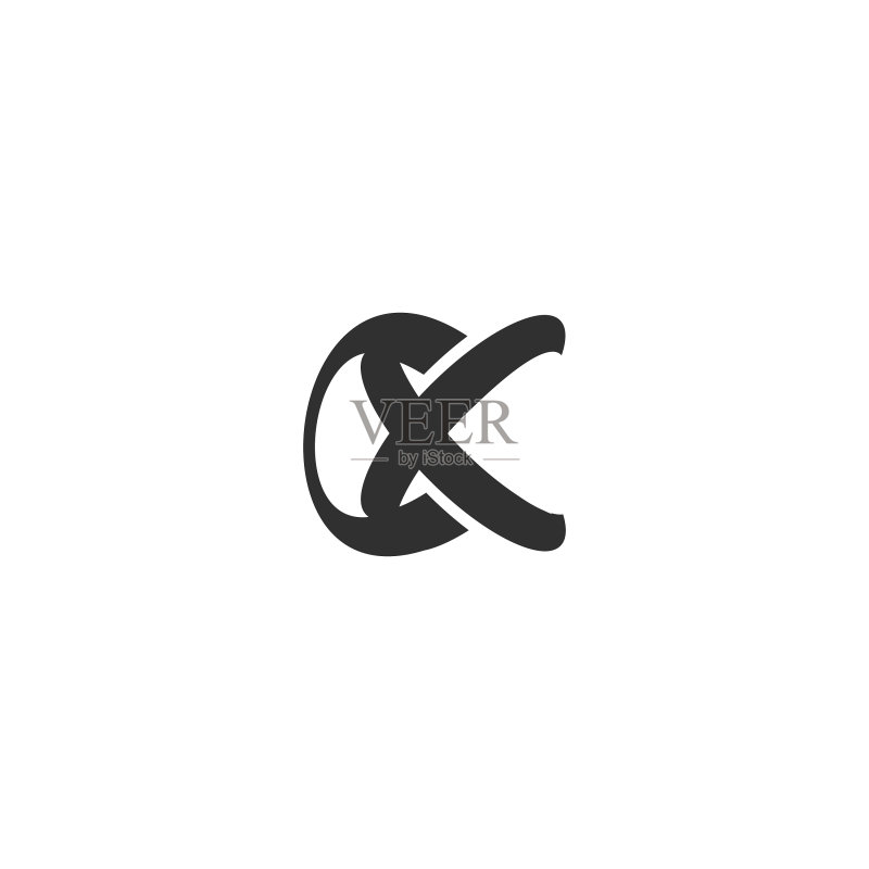字母CX组合标志设计图标素材
