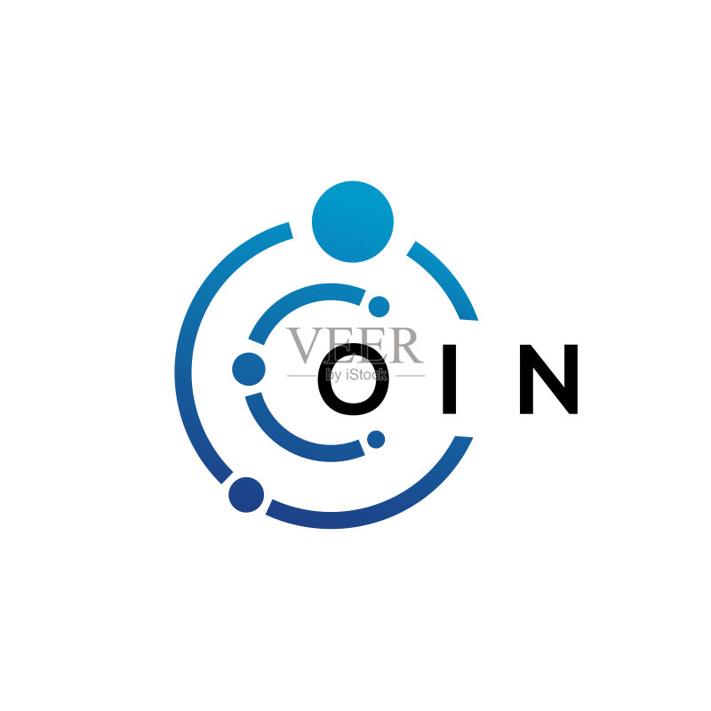 白色背景上的OIN字母技术Logo设计图标素材