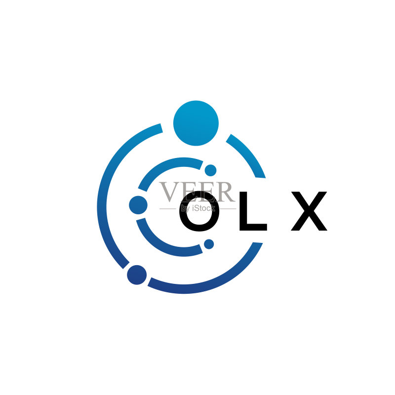 白色背景上的字母OLX科技标志设计图标素材