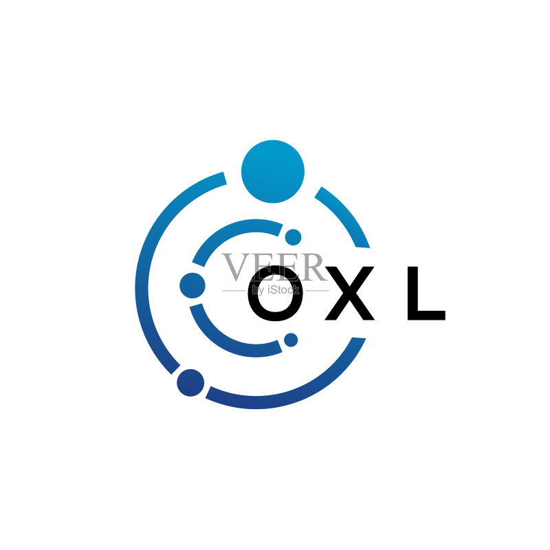 白色背景上的OXL字母技术标志设计图标素材