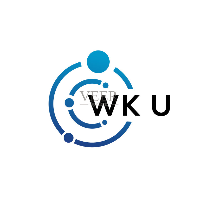 白色背景WKU字母科技Logo设计图标素材
