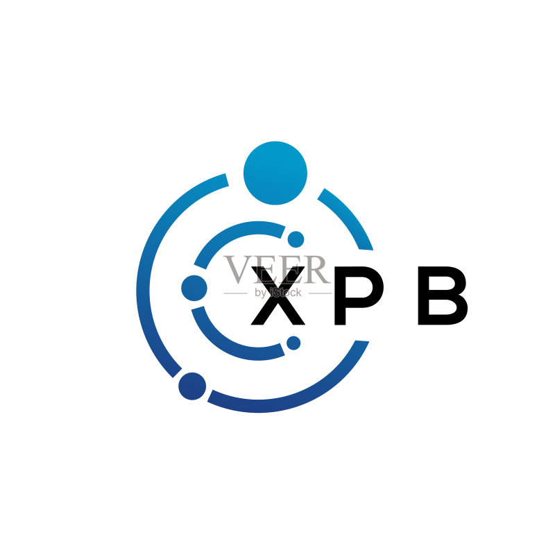 XPB字母科技Logo设计,白色背景图标素材