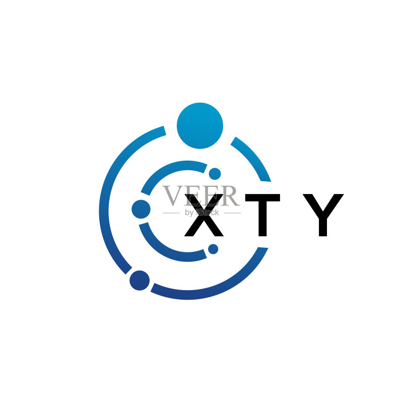 白色背景上的XTY字母科技标志设计图标素材