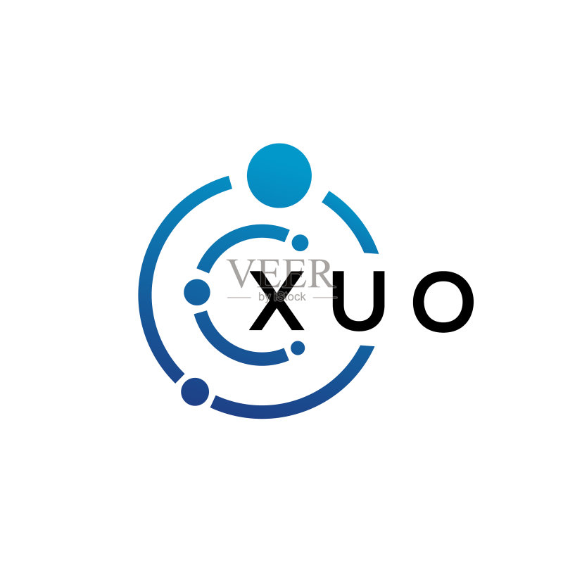 白色背景上的XUO字母科技logo设计图标素材
