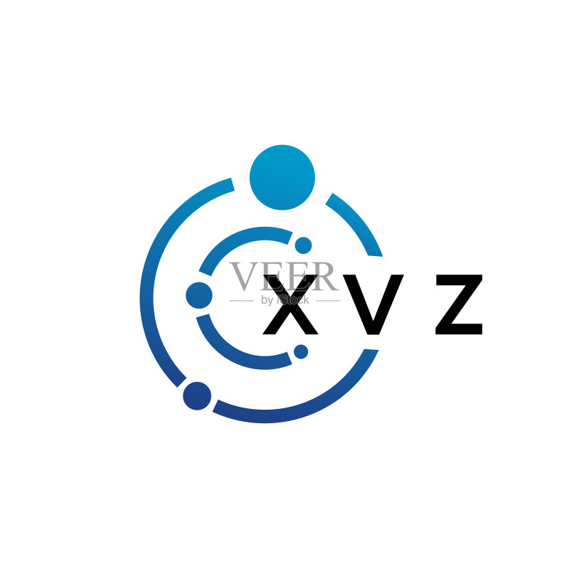 白色背景上的XVZ字母科技标志设计图标素材
