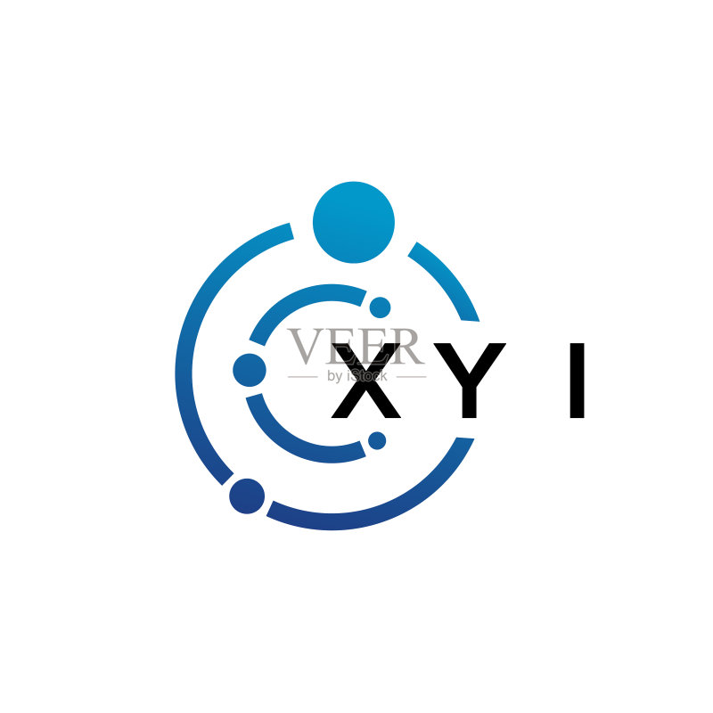 白色背景上的XYI字母科技标志设计图标素材