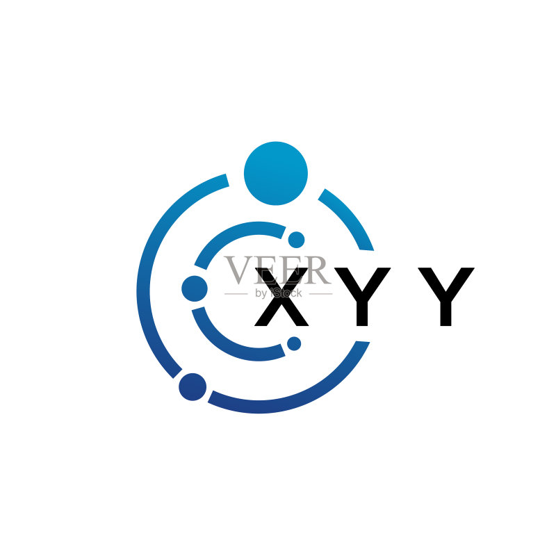 白色背景上的XYY字母科技标志设计图标素材