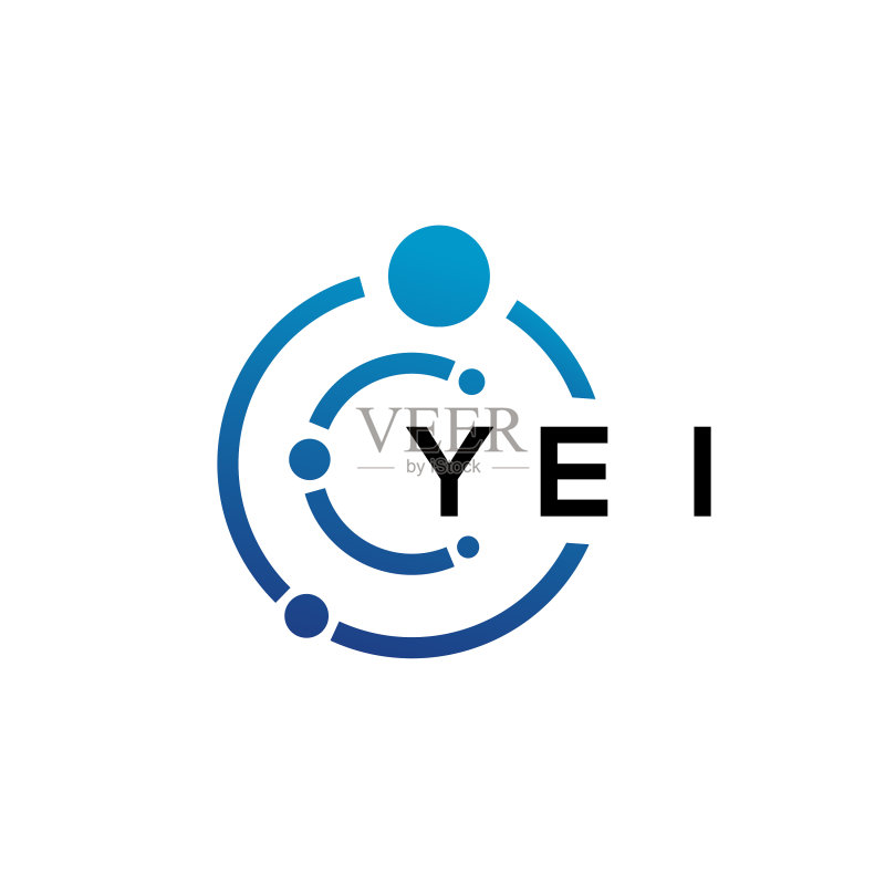 白色背景上的yei字母科技logo设计图标素材