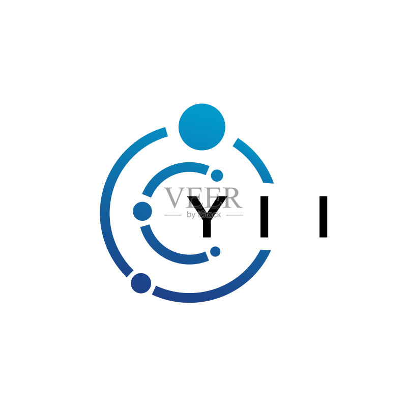 白色背景上的YII字母科技logo设计图标素材