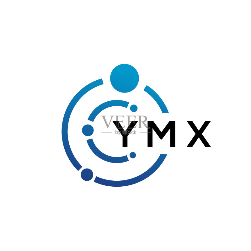 白色背景上的YMX字母科技标志设计图标素材