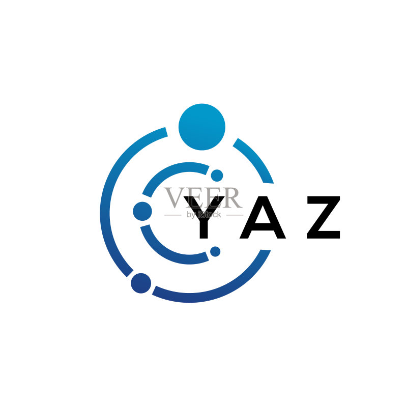 白色背景上的YAZ字母科技logo设计图标素材