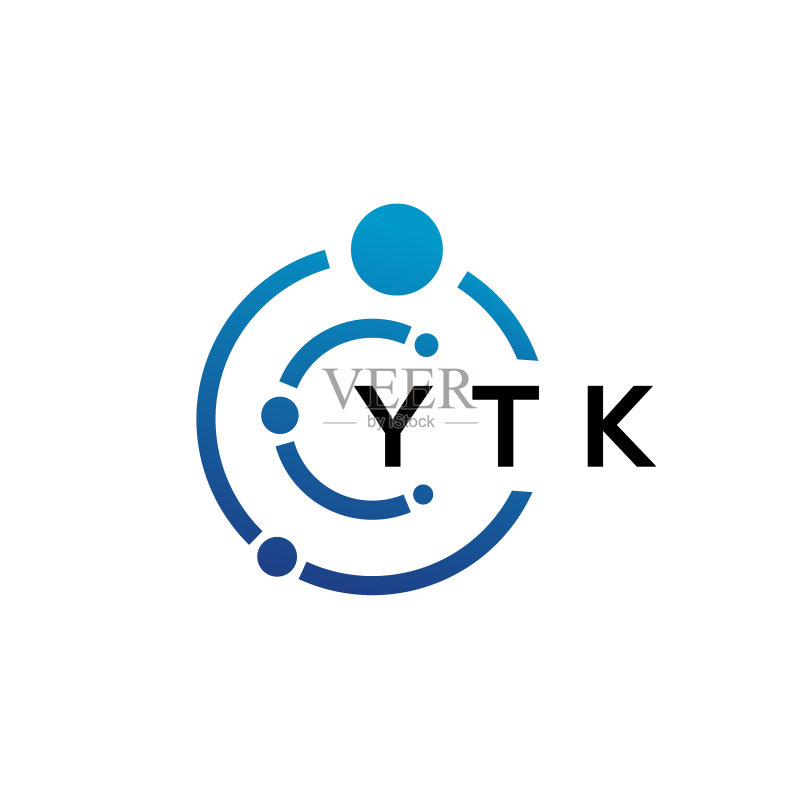 白色背景的YTK字母科技logo设计图标素材