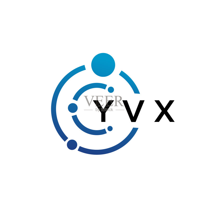 白色背景上的YVX字母科技Logo设计图标素材
