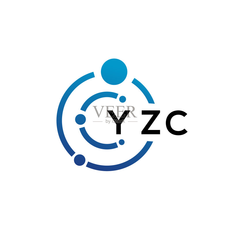 YZC字母科技标志白色背景设计图标素材