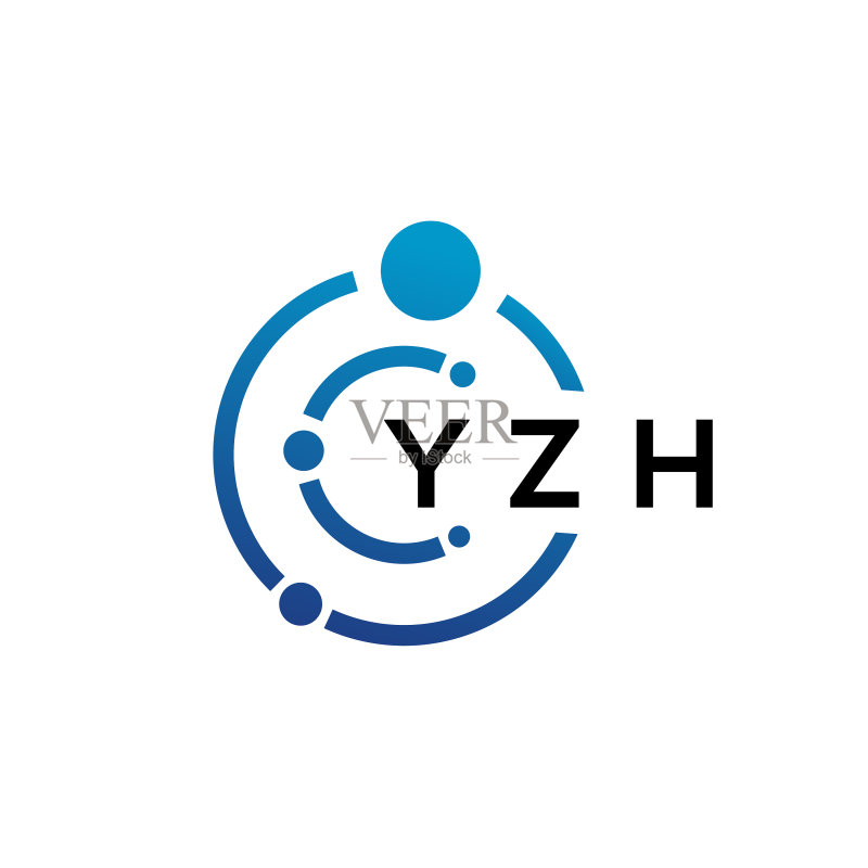 yzh字母科技logo设计,白色背景图标素材