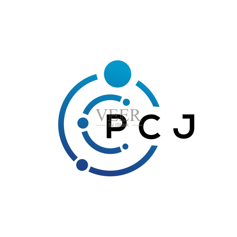 PCJ字母科技标志设计图标素材