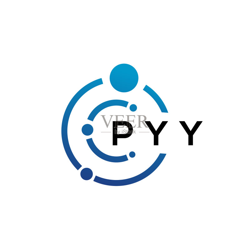白色背景上的PYY字母科技logo设计图标素材