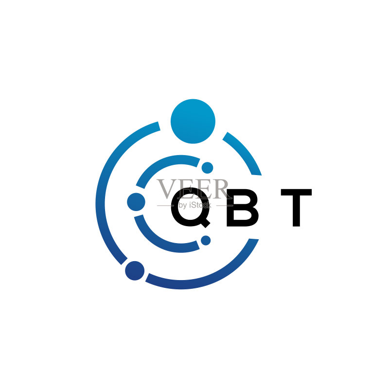 白色背景上的QBT字母科技标志设计图标素材
