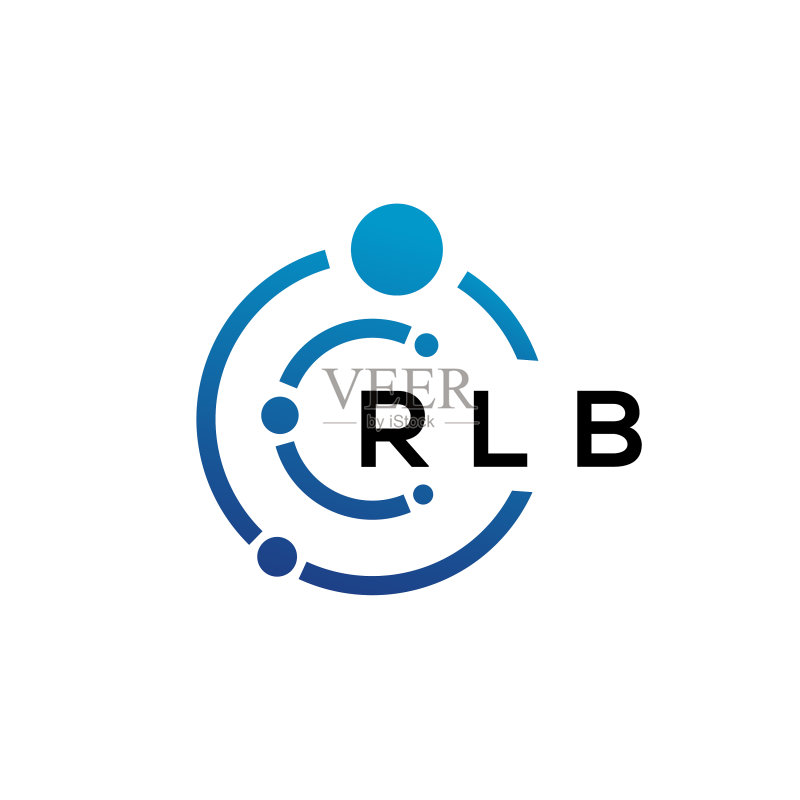 白色背景上的RLB字母科技Logo设计图标素材