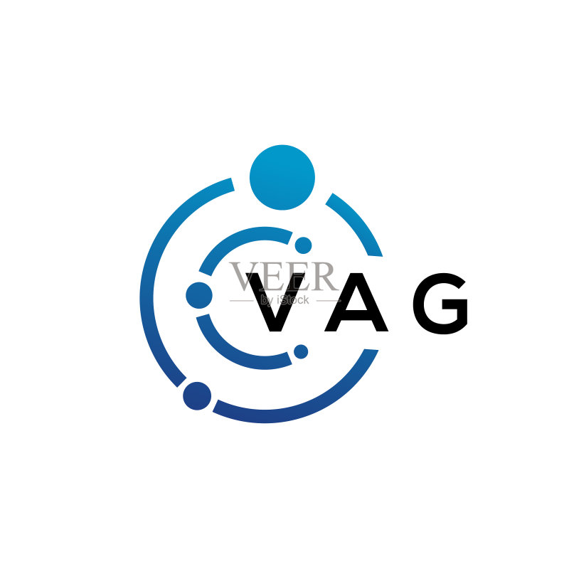 白色背景上的VAG字母科技Logo设计图标素材