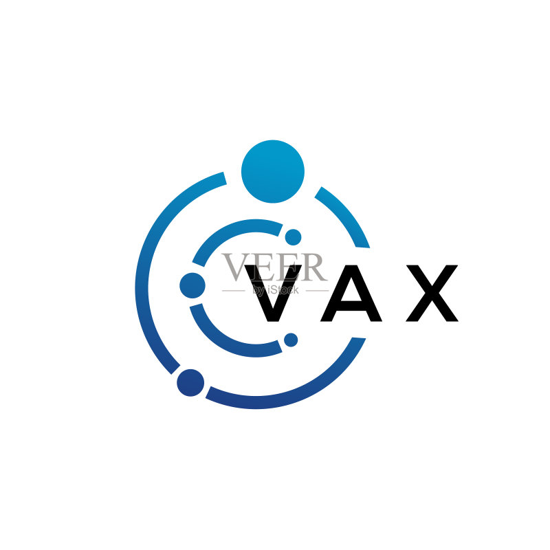 白色背景上的VAX字母科技标志设计图标素材