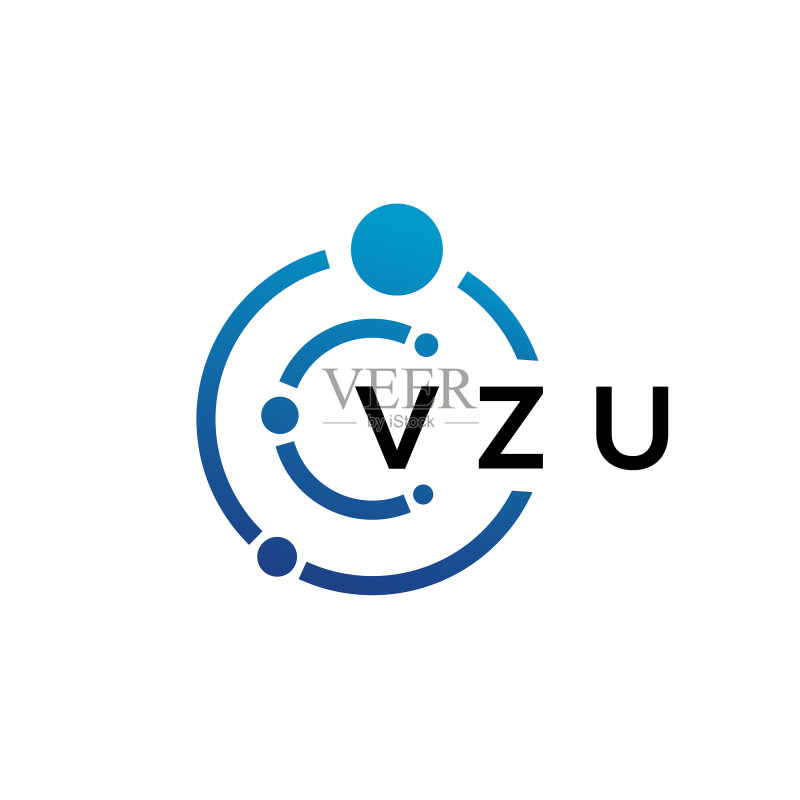 VZU字母科技风Logo设计图标素材