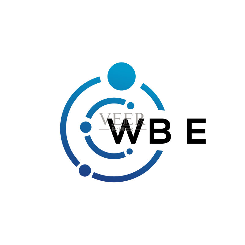 字母WBE科技标志设计(白色背景)图标素材