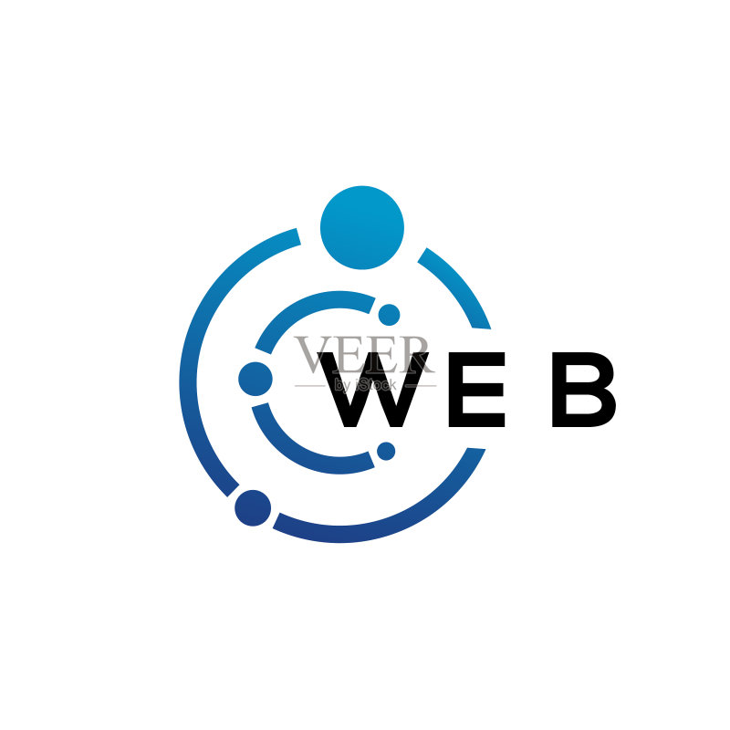 白色背景上的Web字母科技Logo设计图标素材