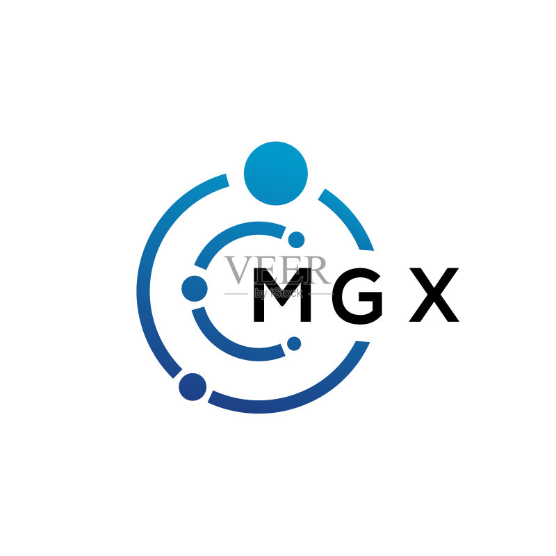 白色背景上的MGX字母科技标志设计图标素材