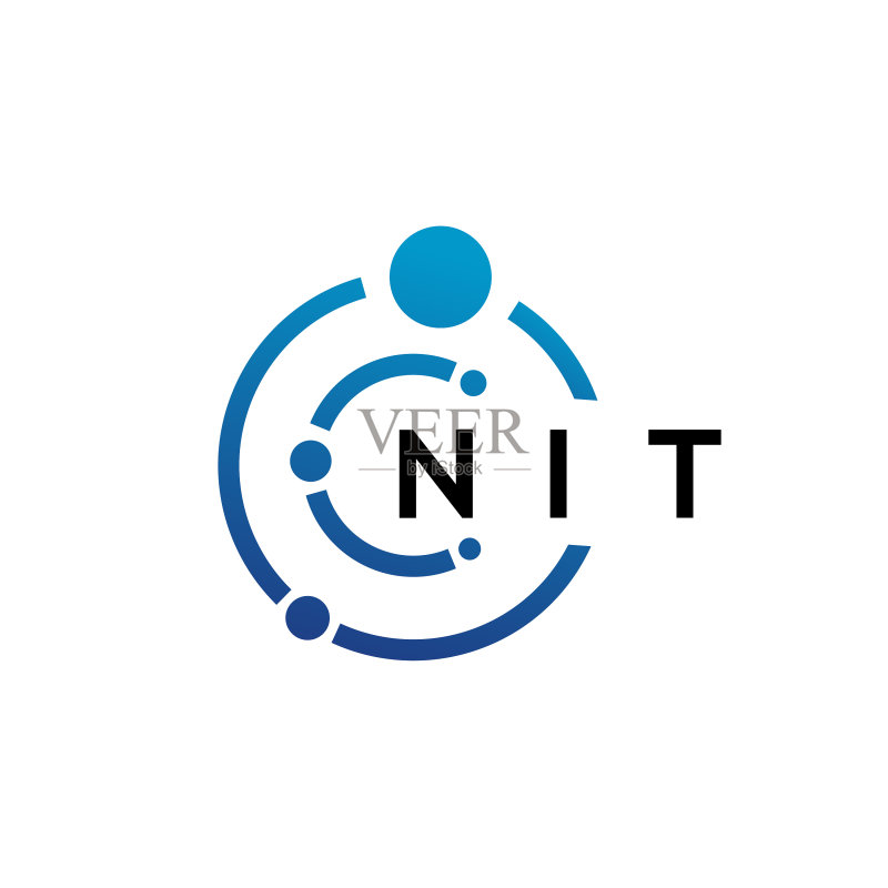 NIT字母科技标志设计,白色背景图标素材