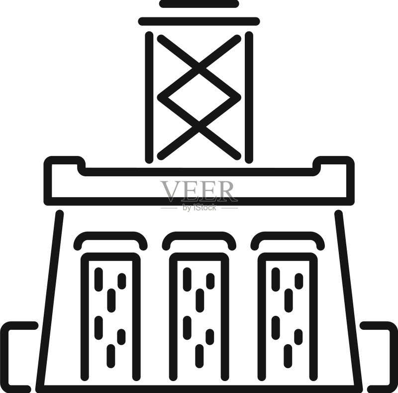 瀑布涡轮机图标轮廓图标素材