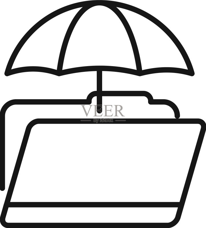 中介雨伞保护图标轮廓图标素材