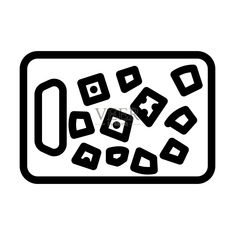 切块茄子线条图标矢量插图图标素材