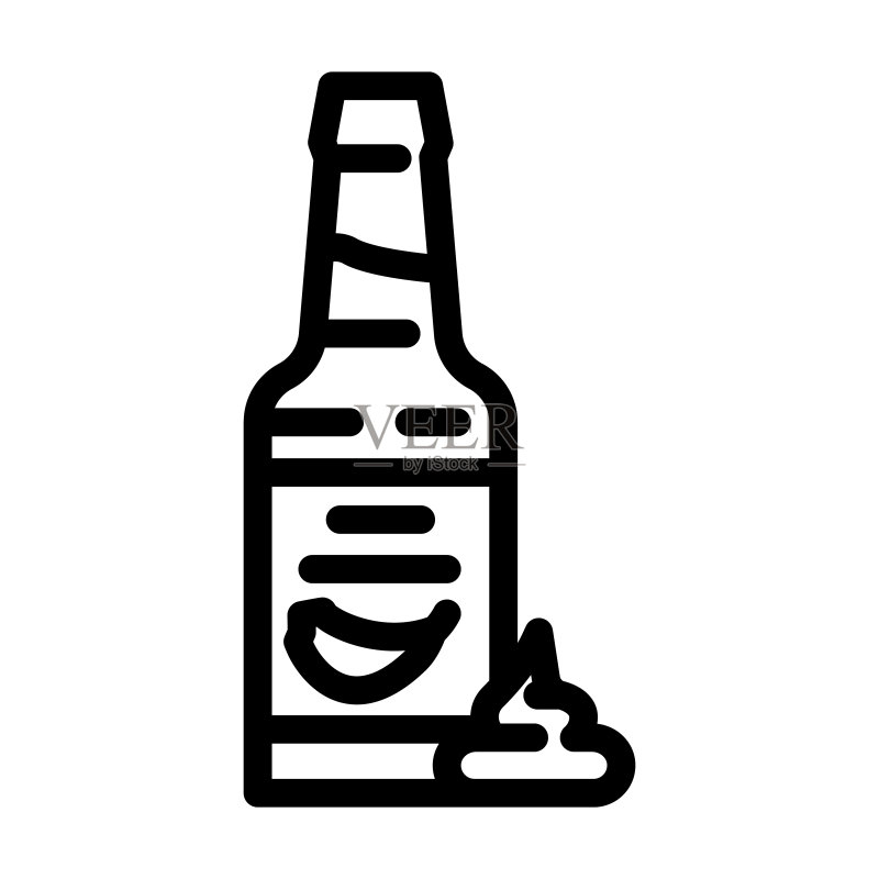 香辣蒜蓉酱线性图标矢量图图标素材