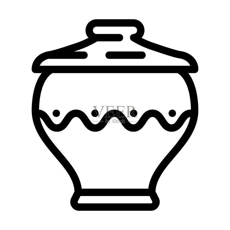 艺术粘土陶器线条图标矢量插画图标素材
