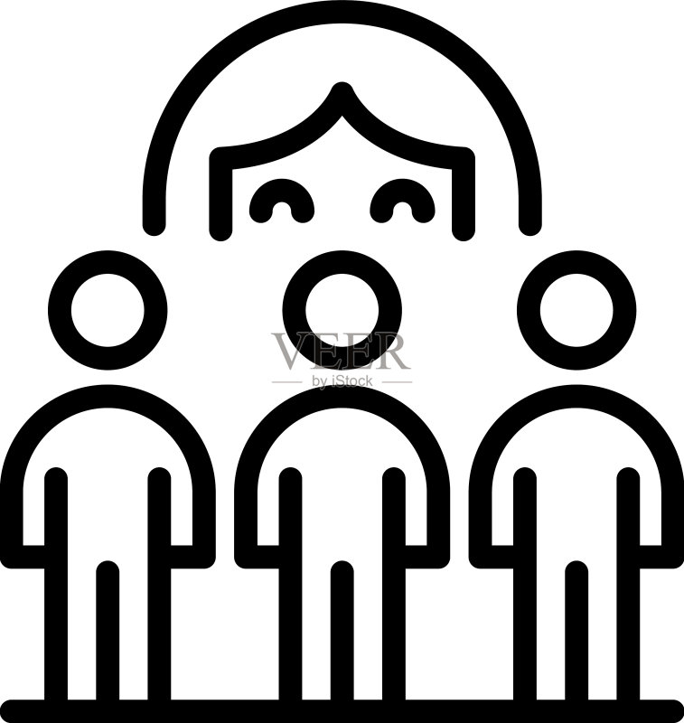 老年人社交关怀群组图标轮廓图标素材