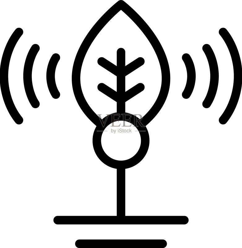 数字护理叶子图标科技树轮廓图标素材