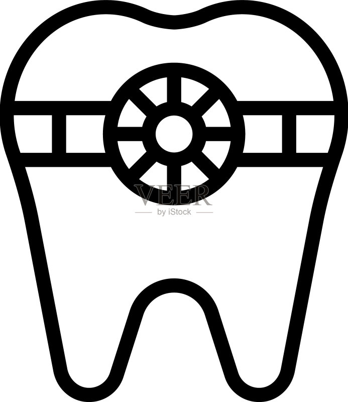 宝石牙齿轮廓图标图标素材
