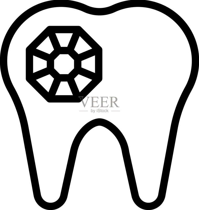 牙齿宝石轮廓图标图标素材