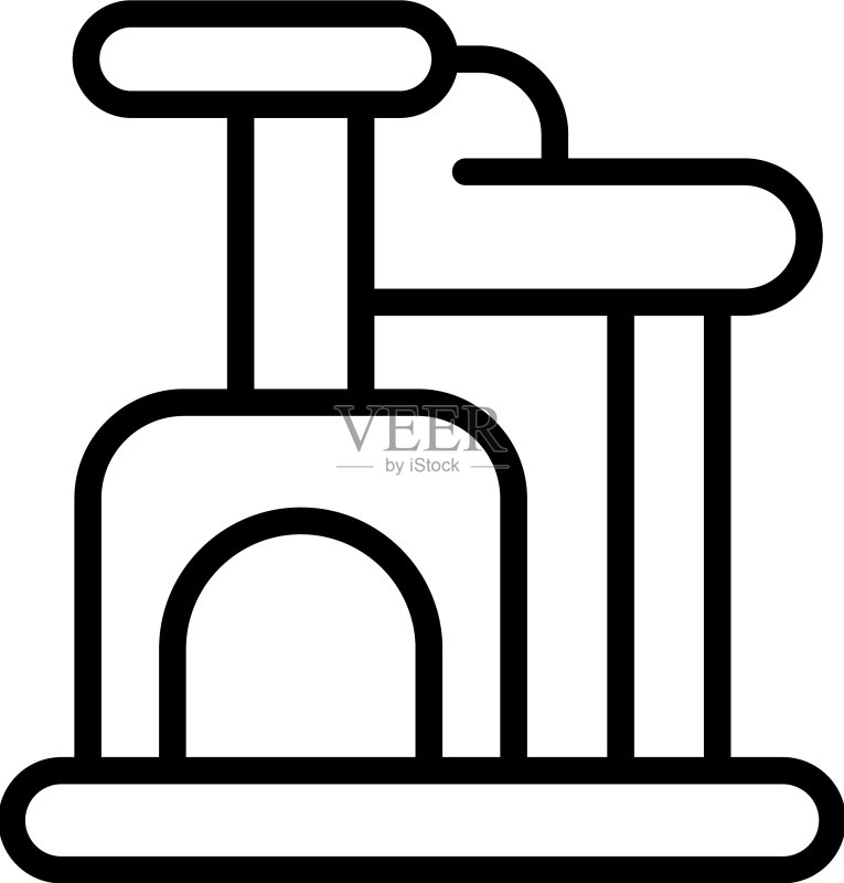 猫宠物屋图标轮廓玩具床图标素材